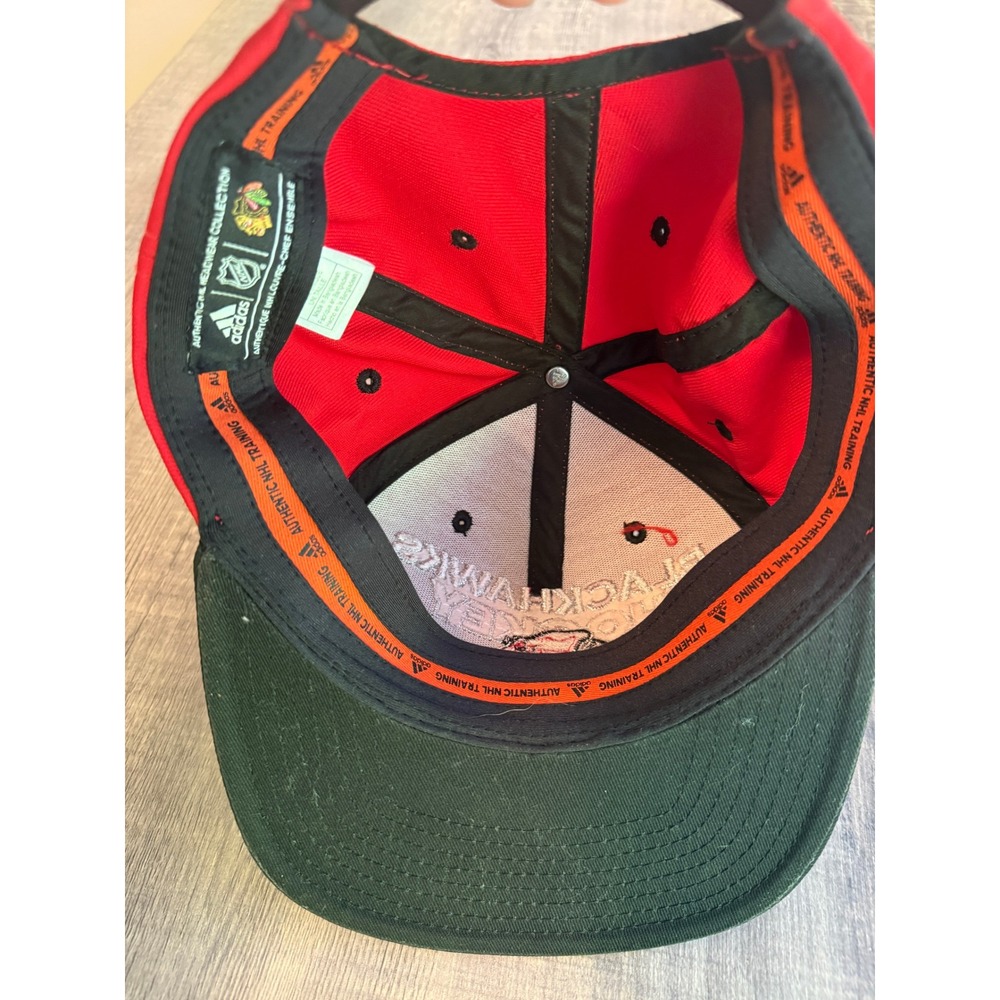 Adidas Chicago Blackhawks NHL 100th Anniversary Snapback Hat Red Black 720VZ - Picture 7 of 9